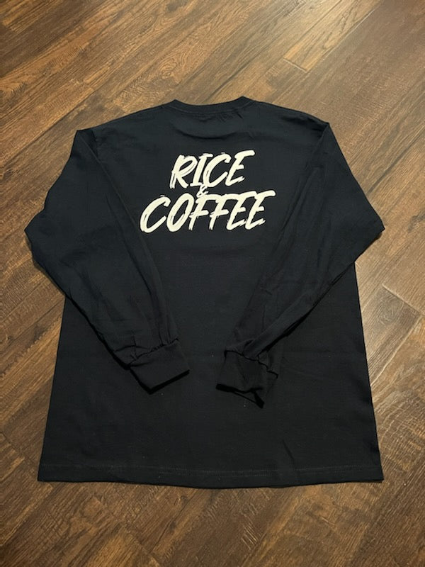 Rice&Coffee Long Sleeve Shirt - Panda Face (Navy Blue/White)