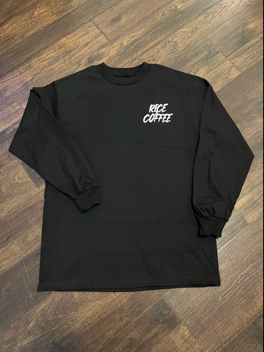 Rice&Coffee Long Sleeve Shirt - Panda Street Pole (Black/White)